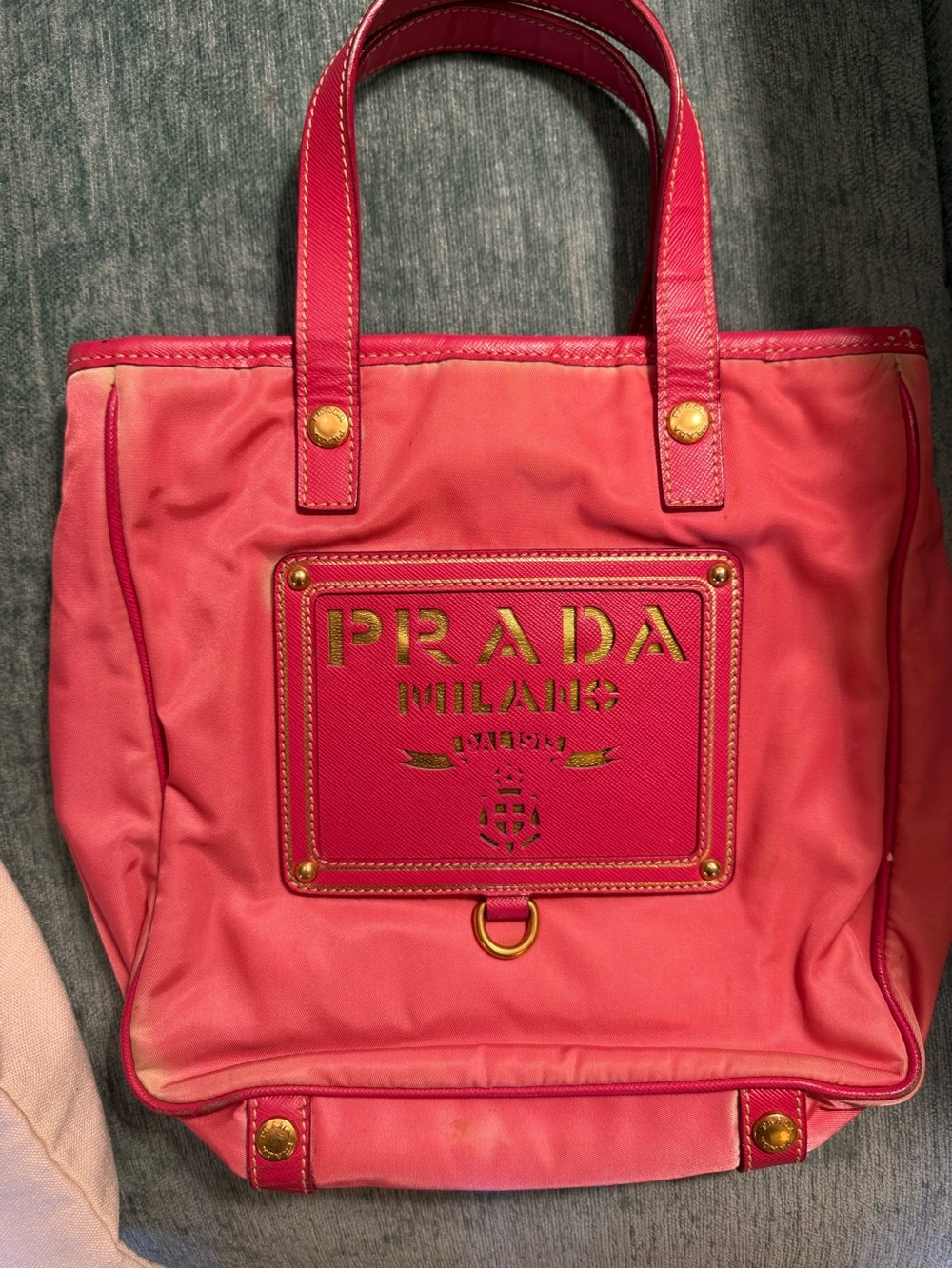 Prada Pink Nylon Tote Bag